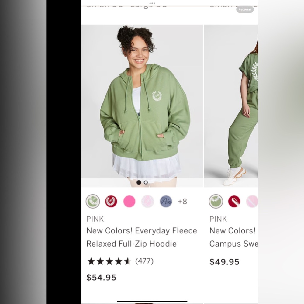 Victoria’s Secret logo Green Hooded Sweater - Picture 3 of 6